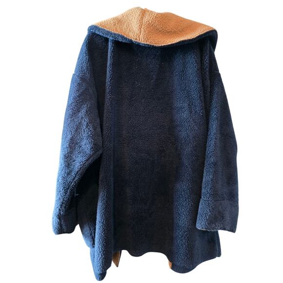 KOOLABURRA by UGG Blue Tan Sherpa Open Front Jacket Size 1X EUC - Picture 2 of 3